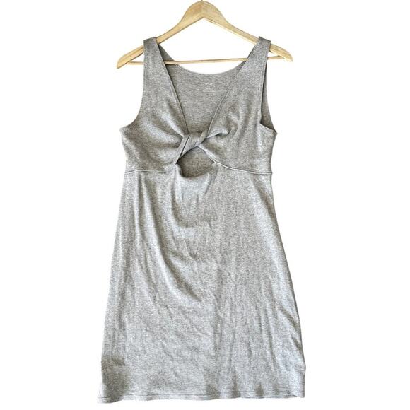 Aerie Gray Twist Top Cotton Dress Women's Size Large - Picture 1 of 5